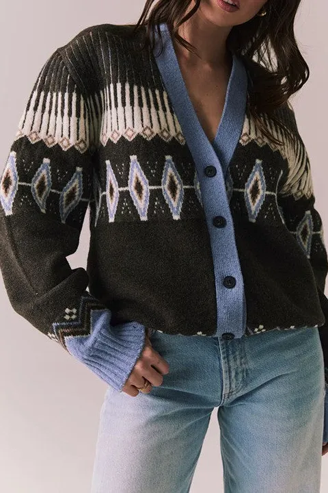 Women's Autumn Fair Isle Knit Cardigan