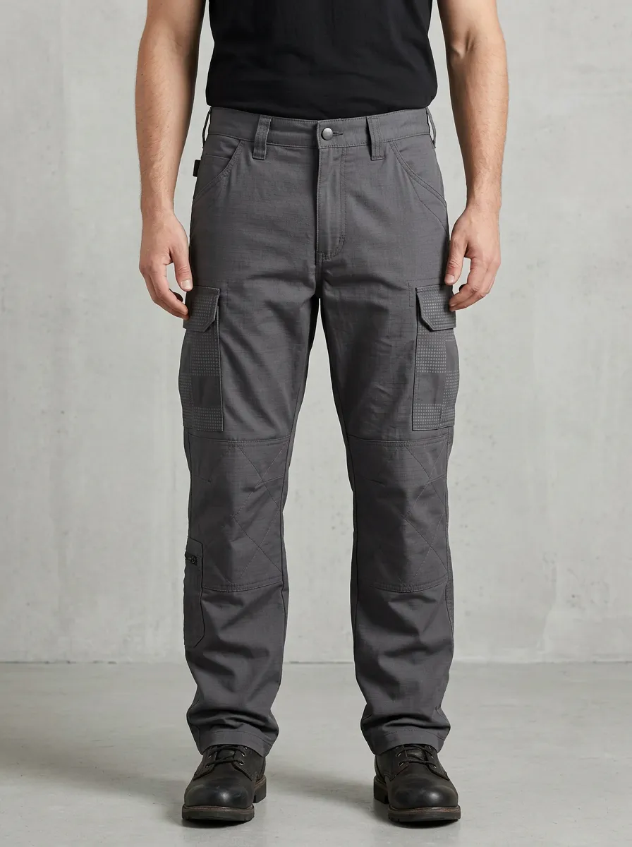 Unisex Grid Pattern Reinforced Tactical Work Pants