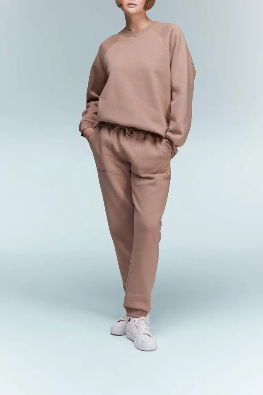High-waisted Plain Long Pants