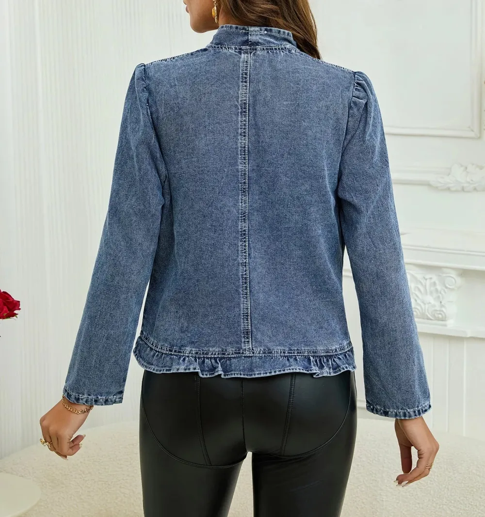 Plus Size Ruffled Trim Open