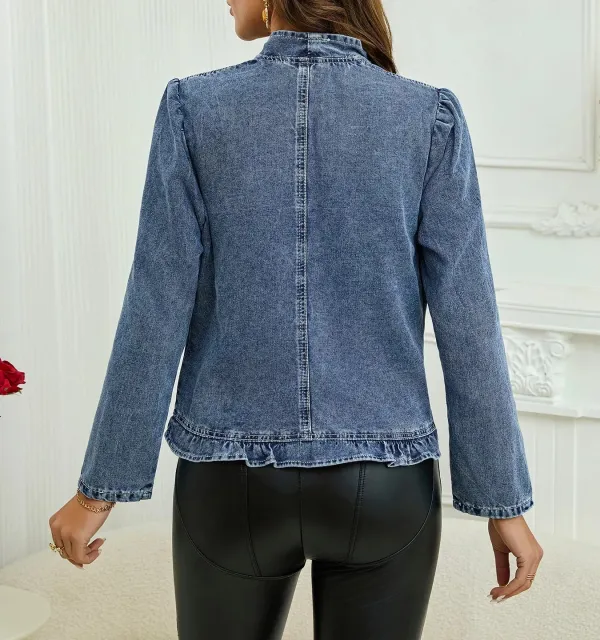 Plus Size Ruffled Trim Open
