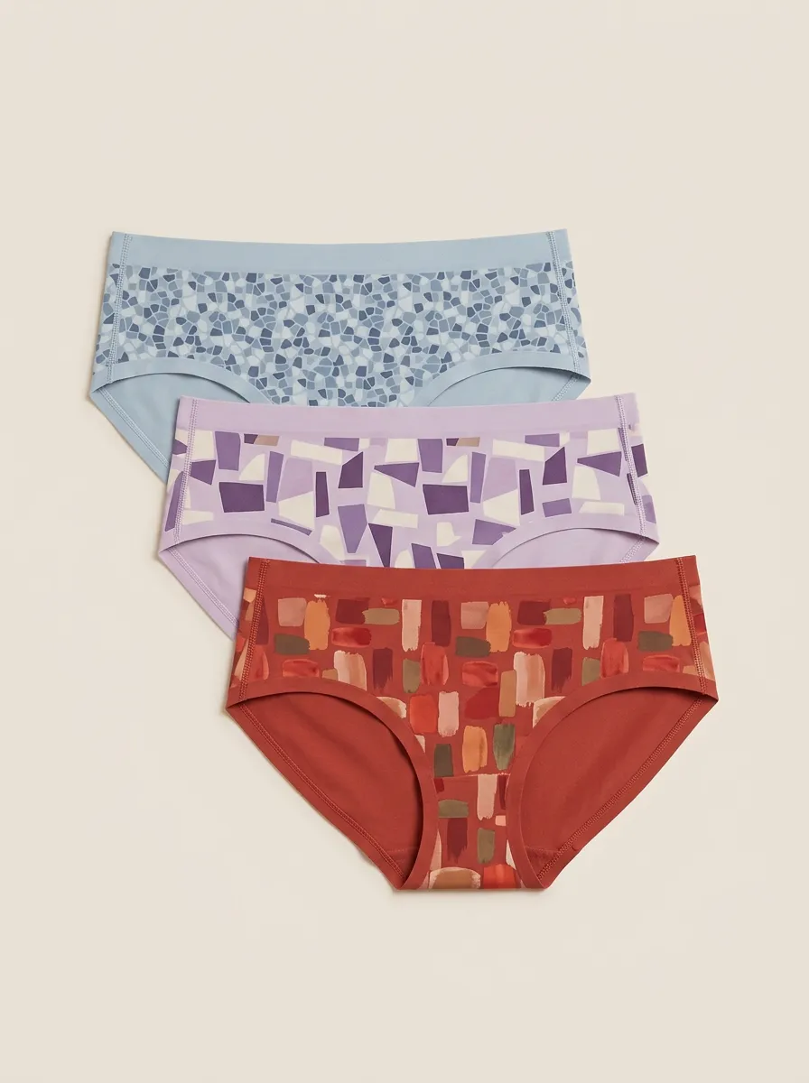 Geometric Abstract Hipster Printed Briefs Three Pack