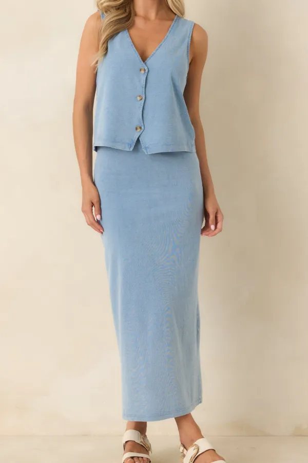 Cotton Jersey Midi Skirt