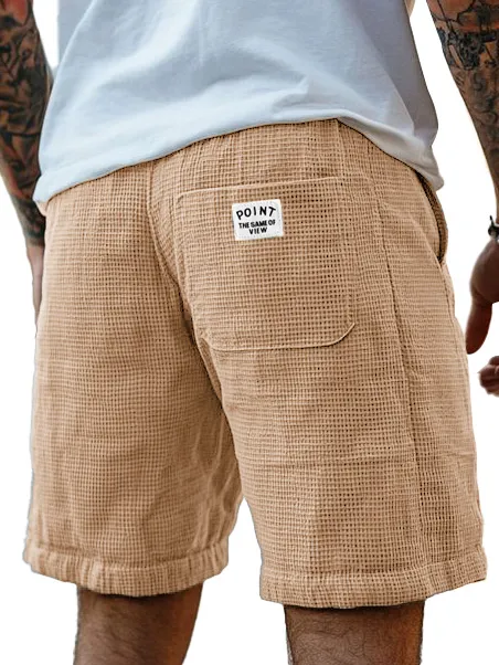 Layered Textured Knit Seamed Detail Shorts