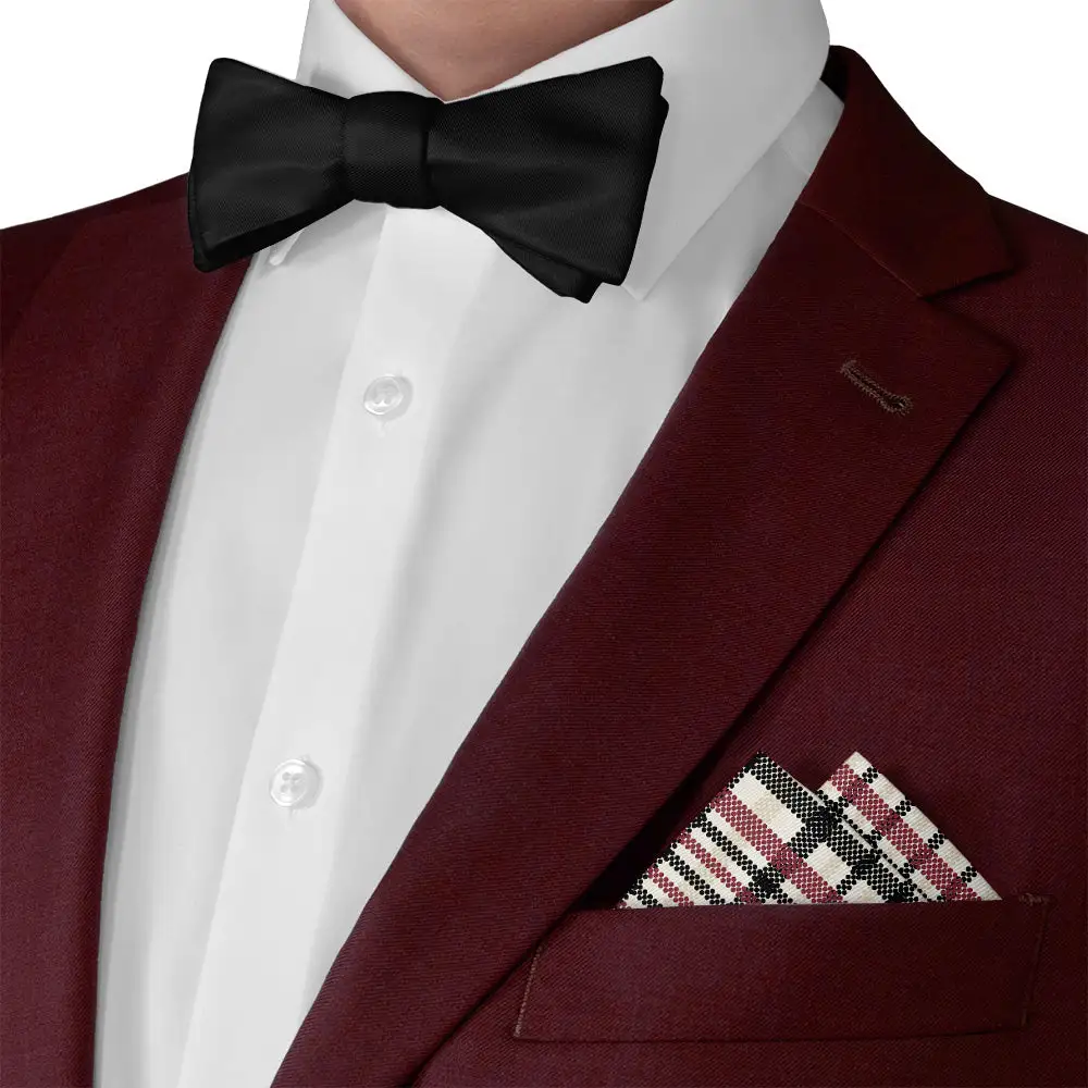 Distinctive Minimal Plaid Textured Pocket Square