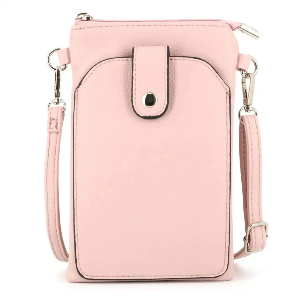 Chic Faux Leather Smartphone Crossbody Bag