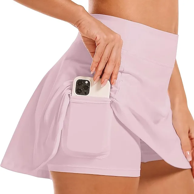 2026🔥  Women's Tennis Skirts Golf Skirts Breathable Quick Dry With Pockets Tennis Clothing Golf Apparel 2 in 1 Golf Tee Pocket Printed Summer Tennis Golf Badminton