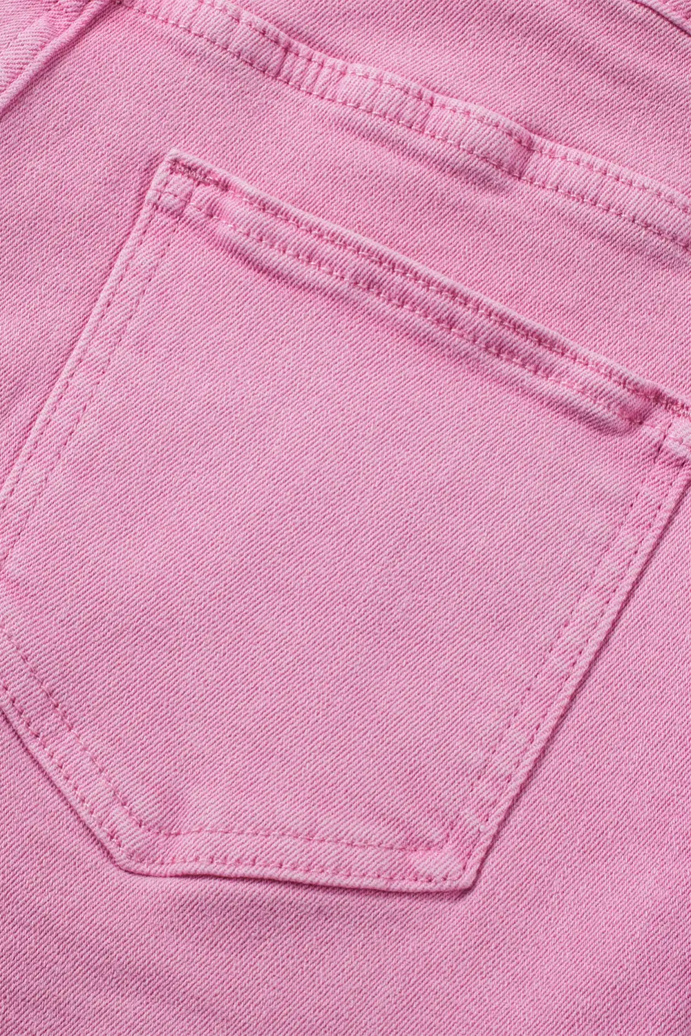 Pink Frayed Edge Mid Rise Denim