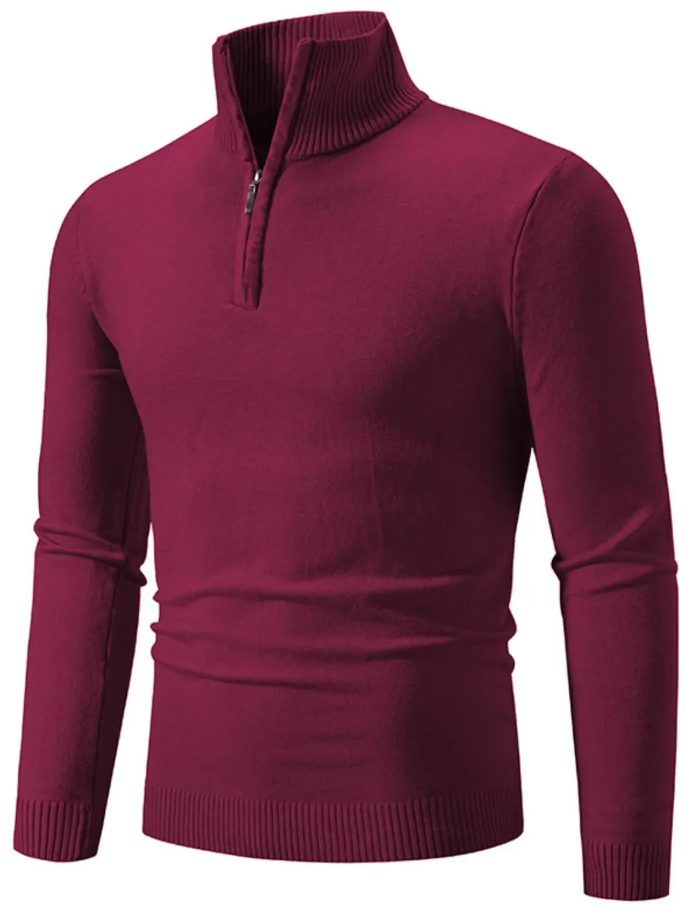 Quarter Zip Long Sleeve Knit Top