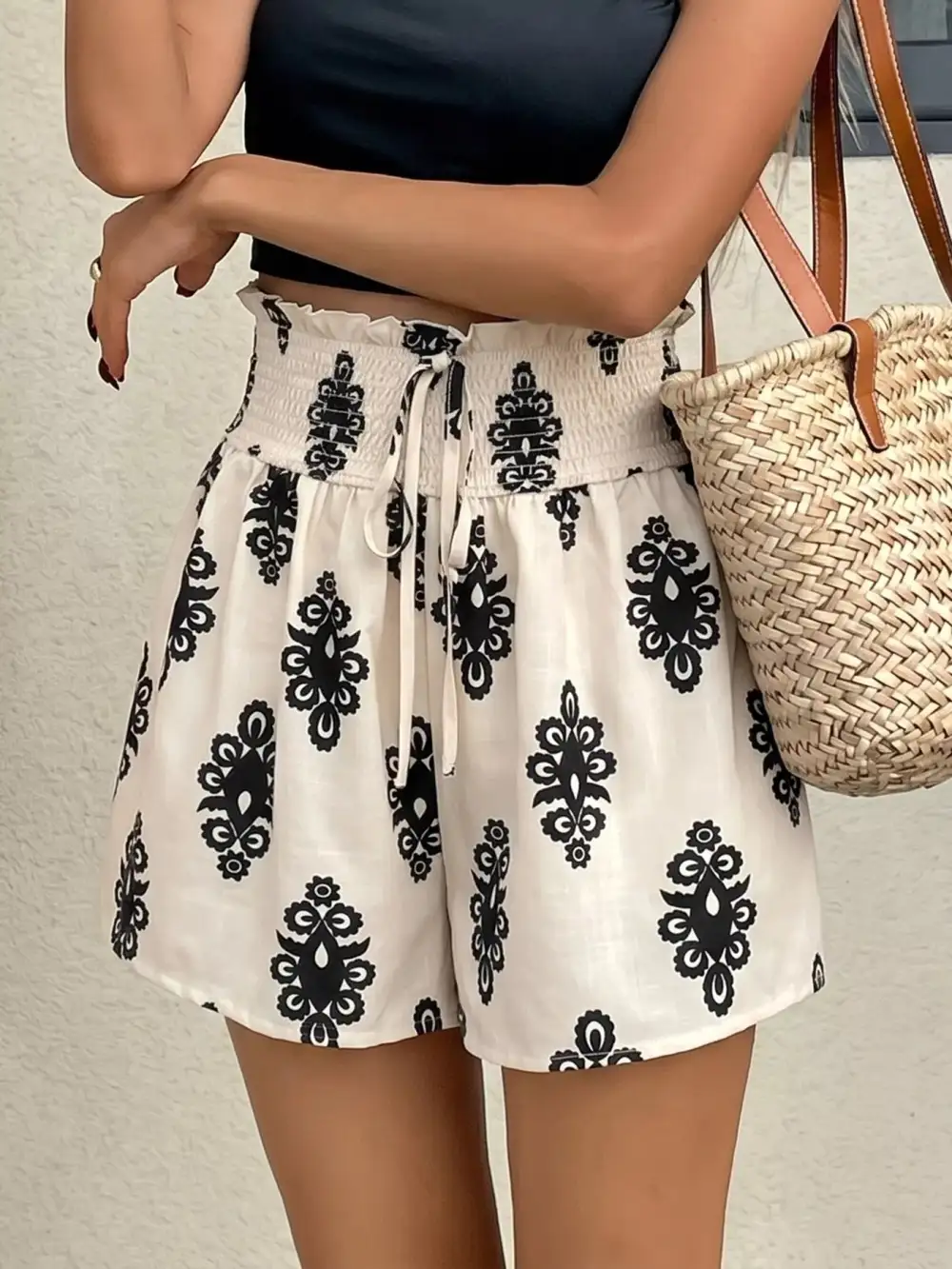 Refined Smocked Casual Shorts