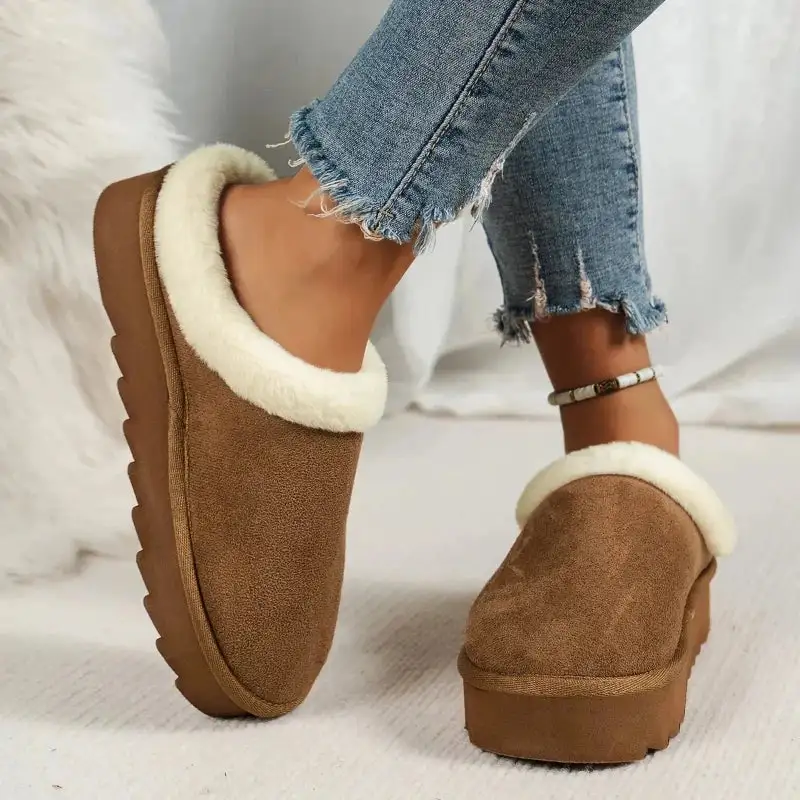 Warm Touch Platform Casual Slippers
