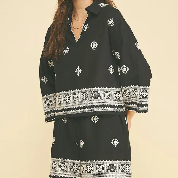 Bohemian Embroidered Top Sets