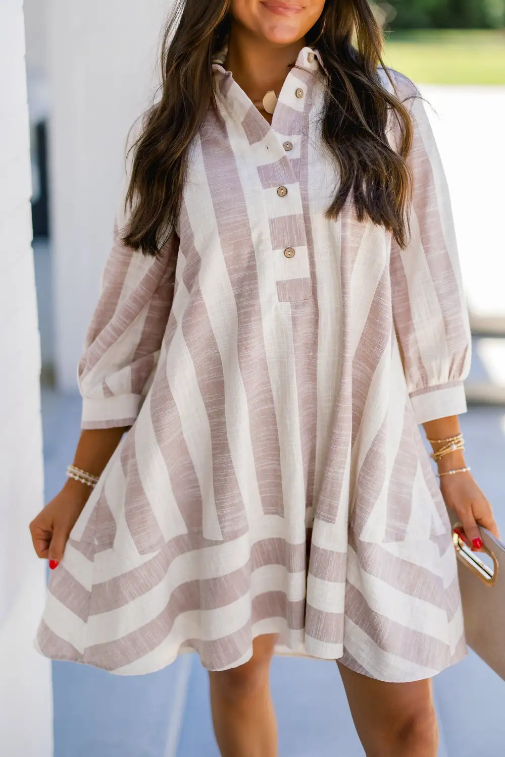 Women's Striped Shift Mini Dress