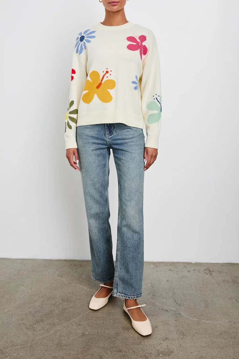 Cute Floral Embroidery Sweater