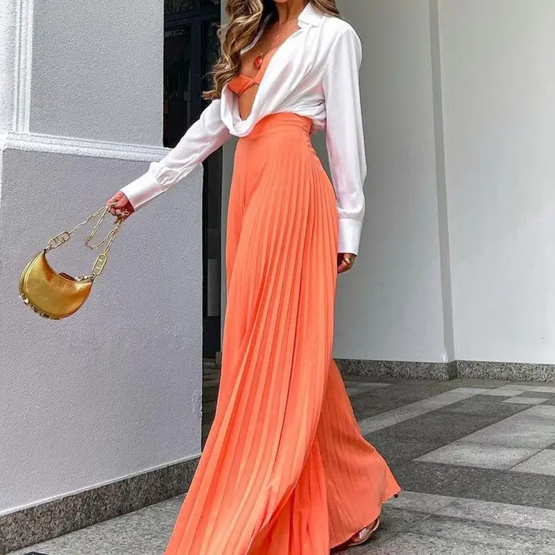 Women's Wide Leg Pleated Pants