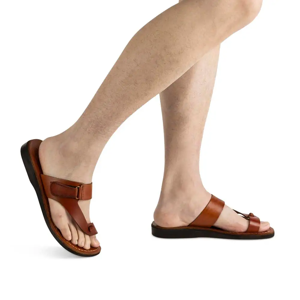 Leather Velcro Strap Sandals
