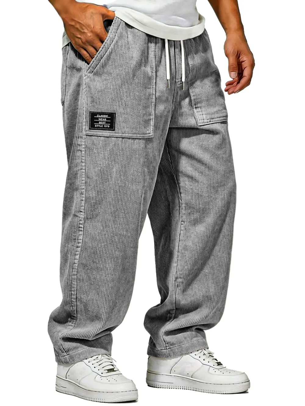 Corduroy Pocket Seamed Trousers