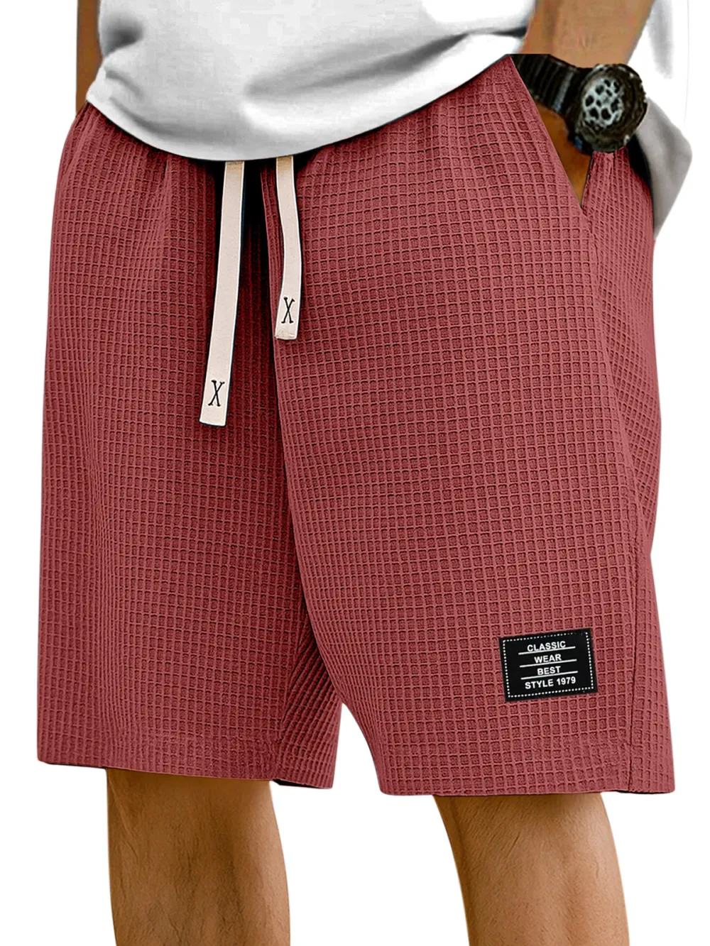 Textured Knit Casual Shorts