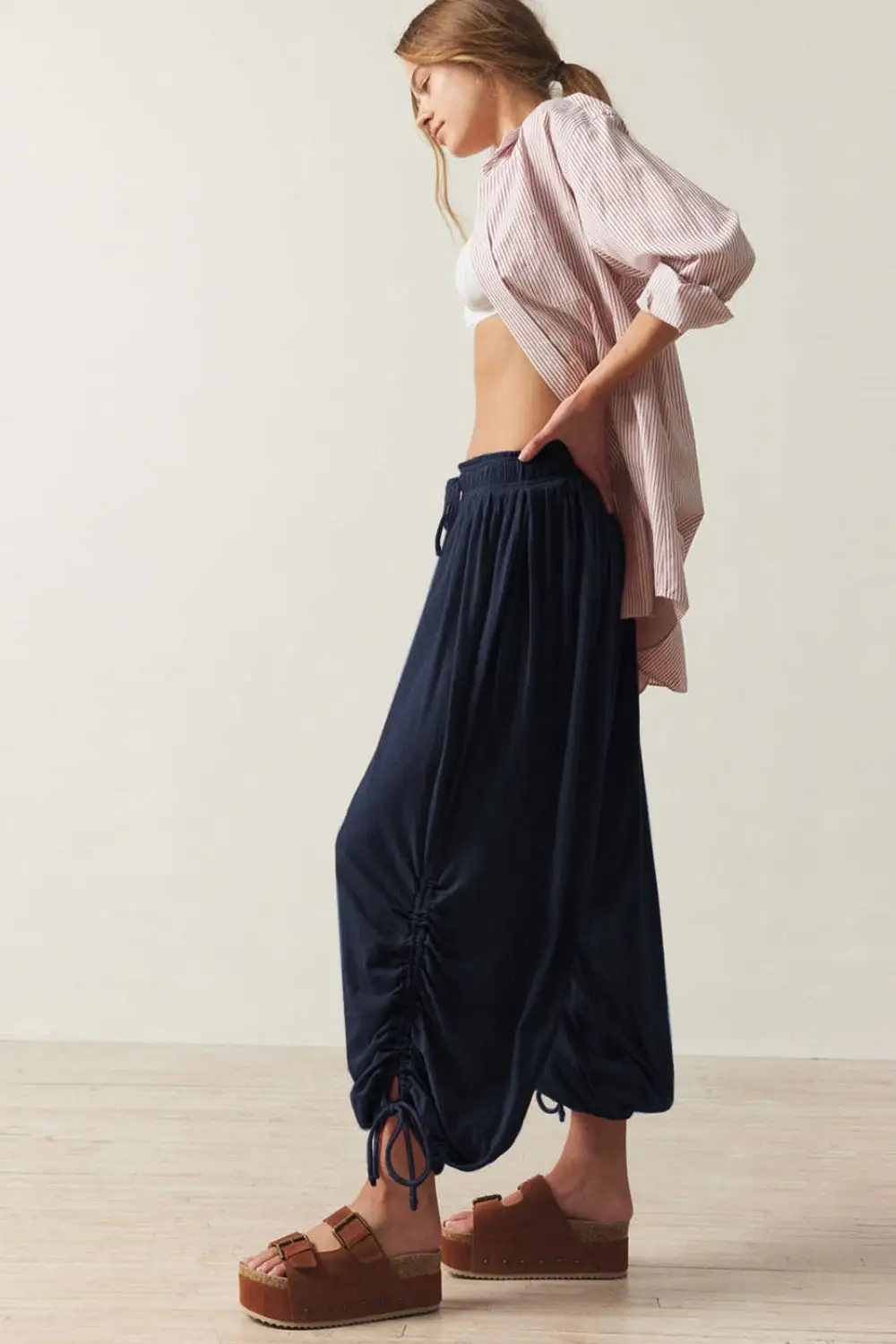 Everyday Drawstring Ruched Pants