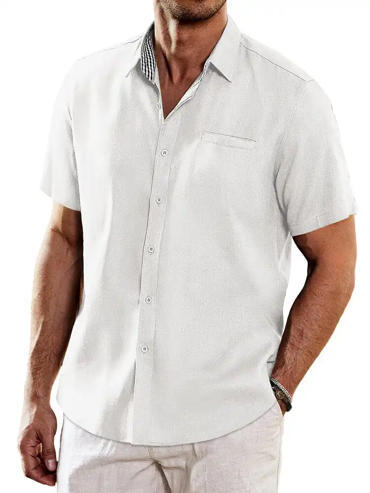 Cotton Linen Slub Weave Shirt