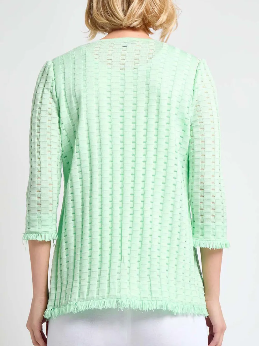 Three Quarter Sleeve Solid Color Knitwear
