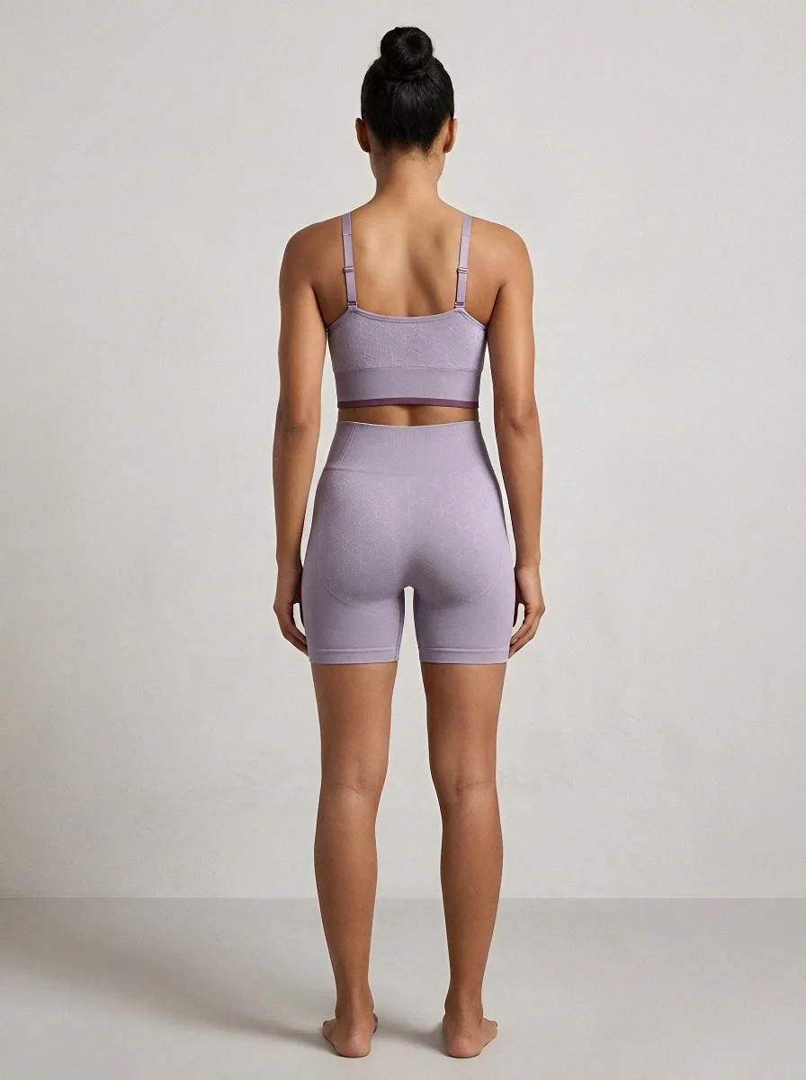 Easy-Wear Geometric Pattern Set Women's Tank Top And Sports Shorts Set