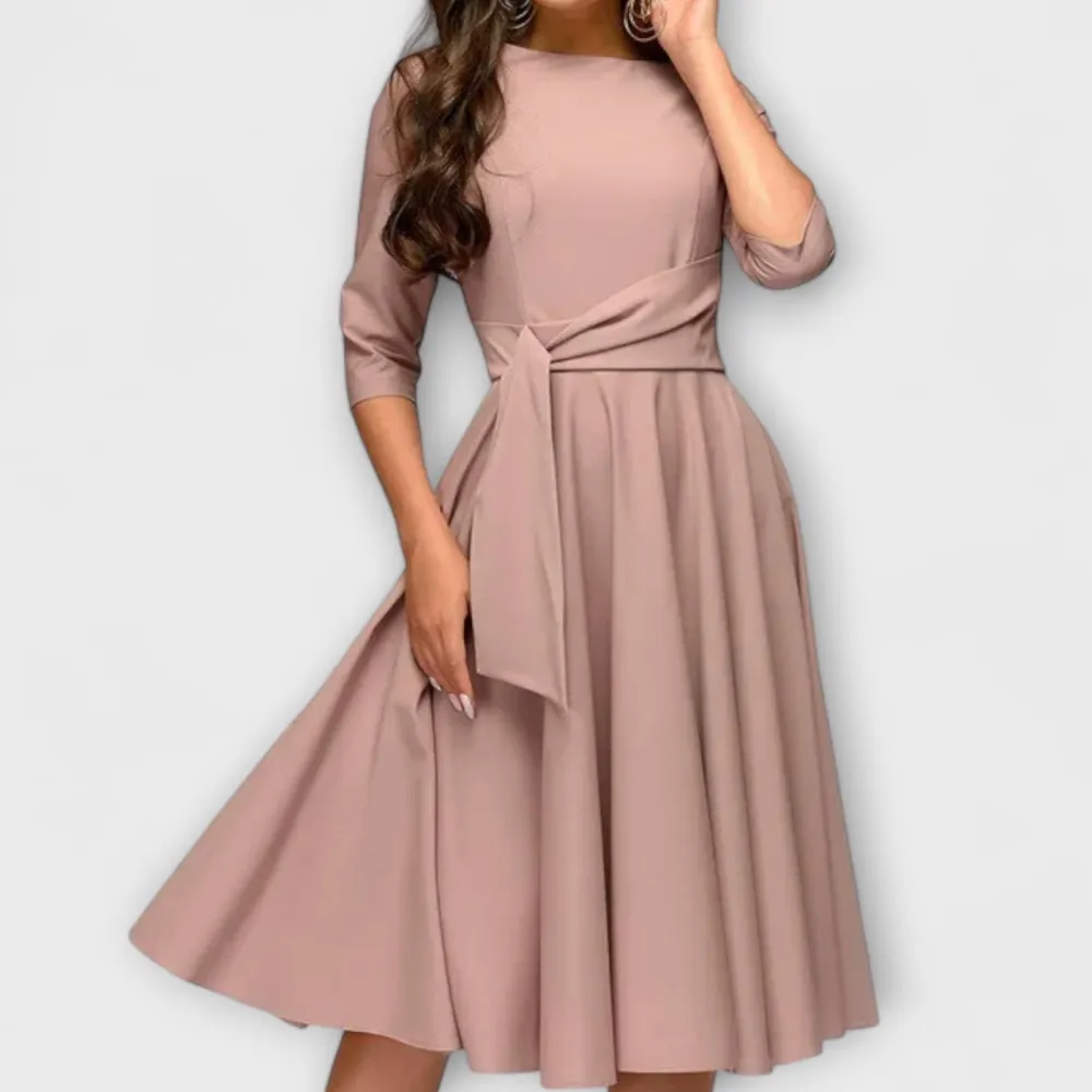 Belted Flowing Relaxed Casual Dress