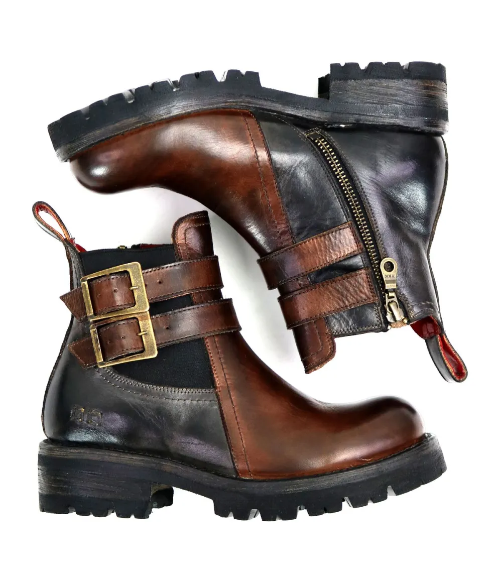Side-Zip Buckled Rugged Everyday Boots