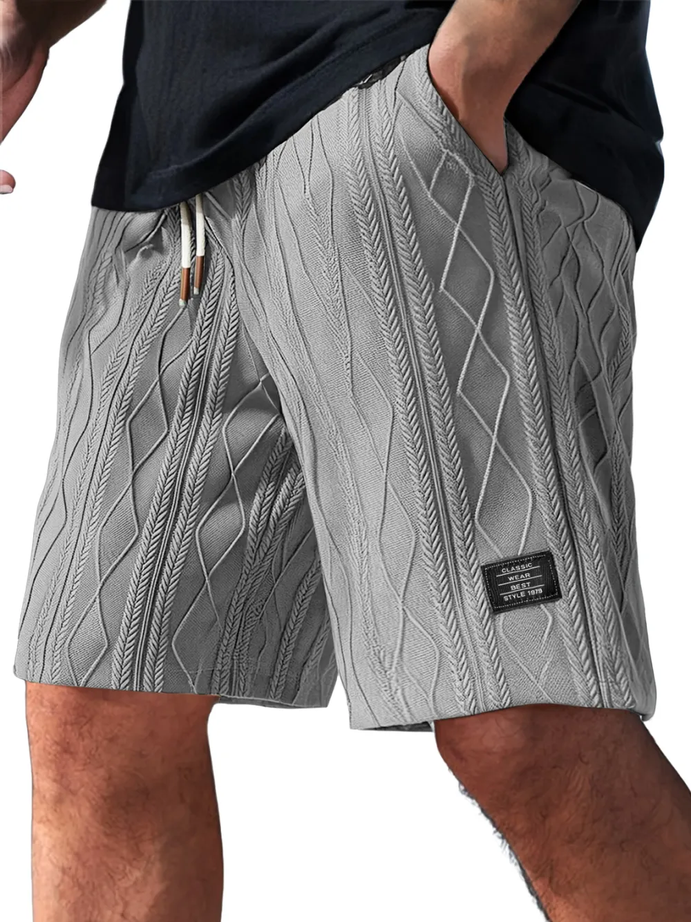 Tailored Jacquard Seamed Detail Shorts