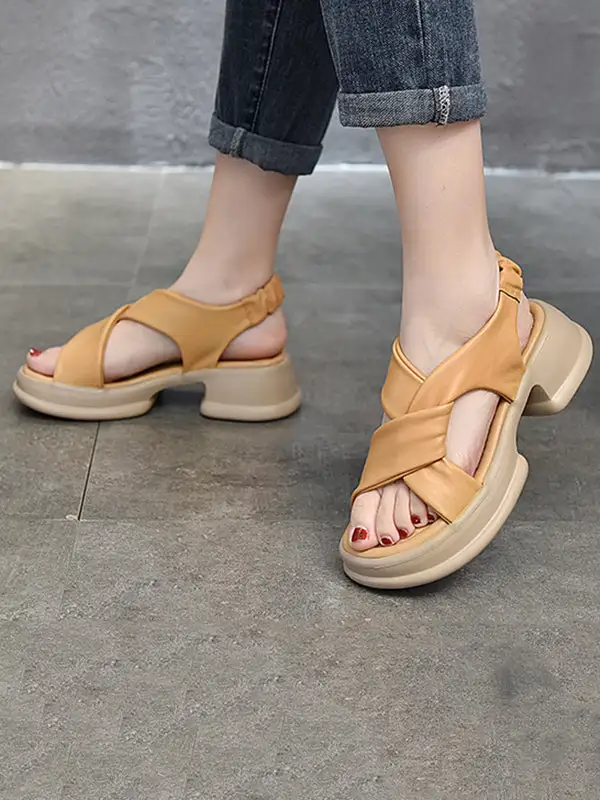 Open-Toe Platform Heeled Sandals