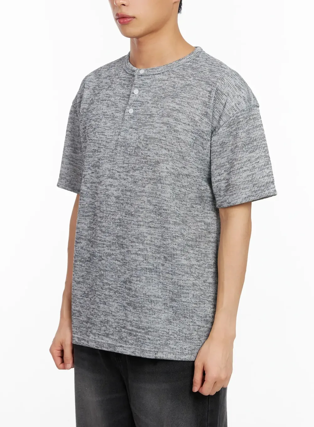 Men's Classic Henley Ribbed T-Shirt