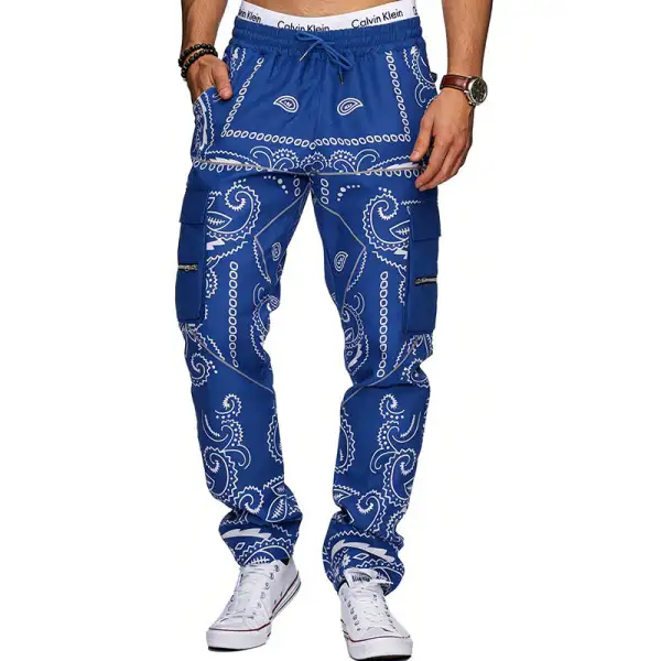 Men's Cargo Jogging Pants Waistband Pockets Cargo Pants