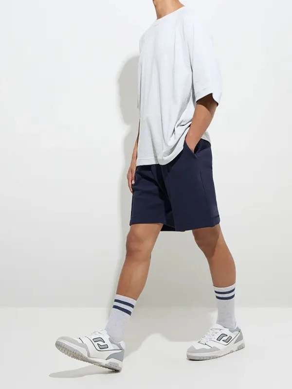Relaxed-Fit Mid-Waist Cotton-Blend Shorts