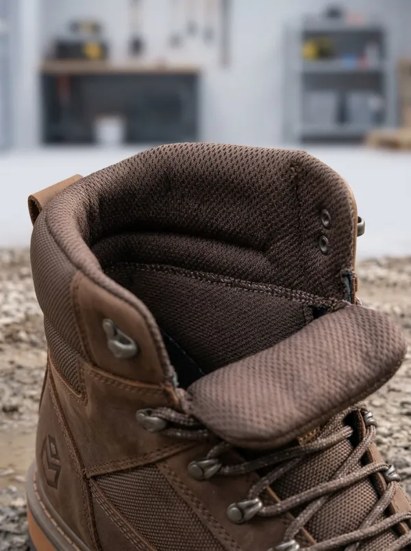 All-Terrain-Look Outdoor Leather-Look Men's Waterproof Work Boots