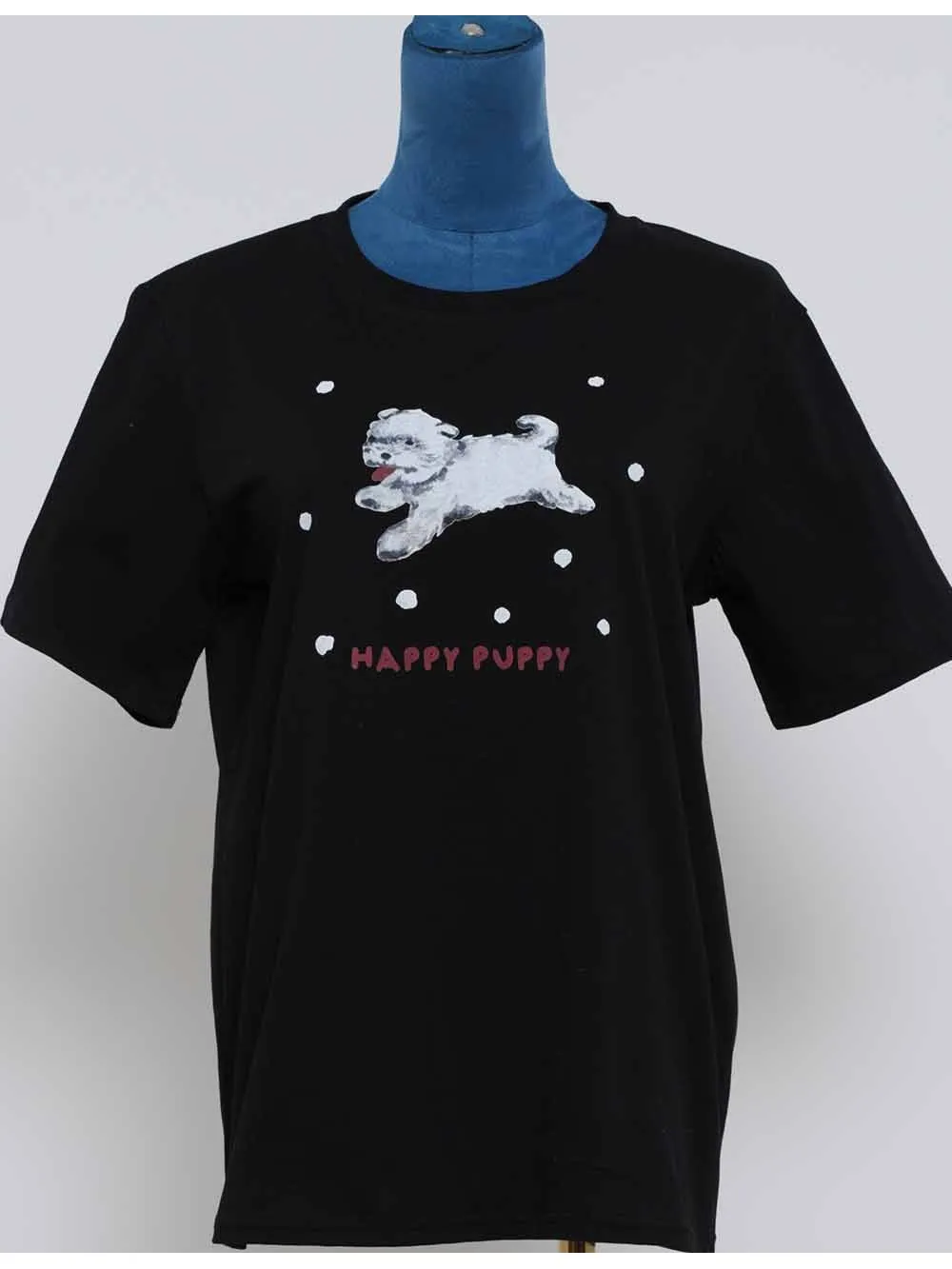 Cartoon Puppy Chic Pullover Short Sleeves T-shirt