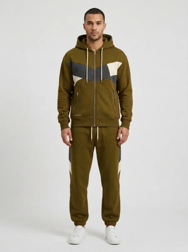 Men's Everyday Casual Sportswear Colorblock Pattern Print Jogger Set