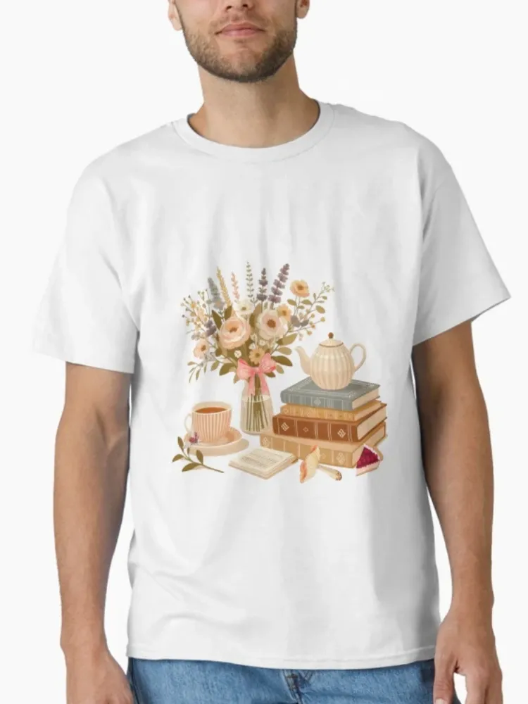 Women's Stylish Cozy Floral Print Crew Neck Short-Sleeve T-Shirt