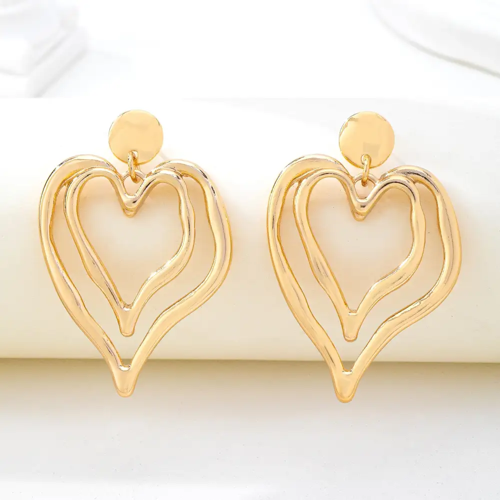 Double Layer Tone Heart Drop