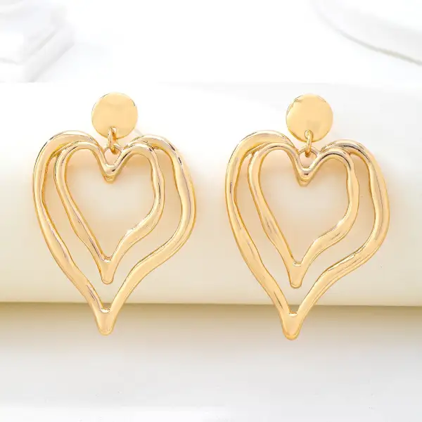 Double Layer Tone Heart Drop