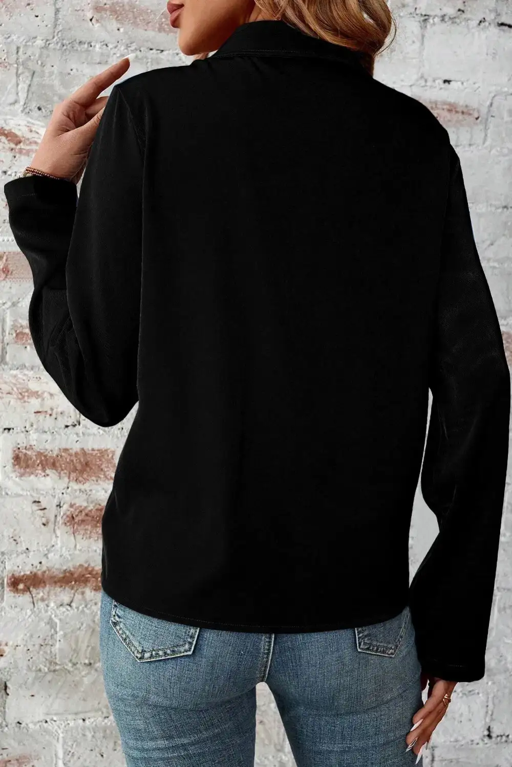 Zip-Up Collared Pocketed Jacket