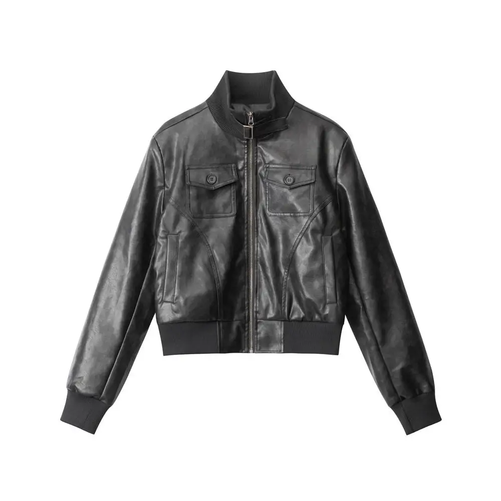 Soft Leather Casual Outerwear Jacket