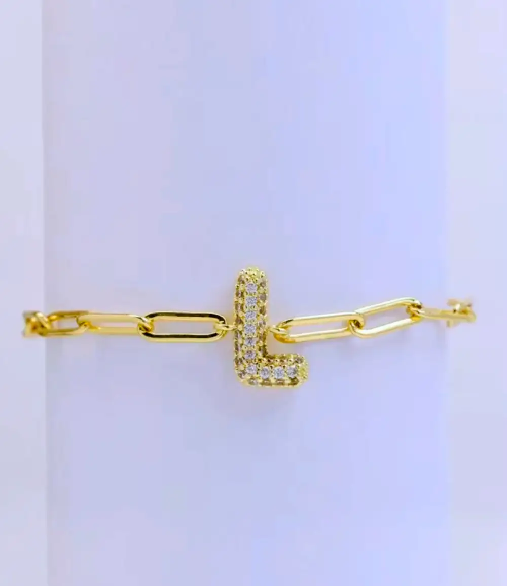Contemporary Bubble Initial Bracelet