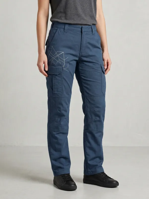 Unisex Geometric Line Art Printed Tactical Work Pants