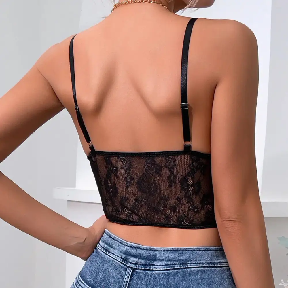 Sheer Longline Bra with Adjustable Straps