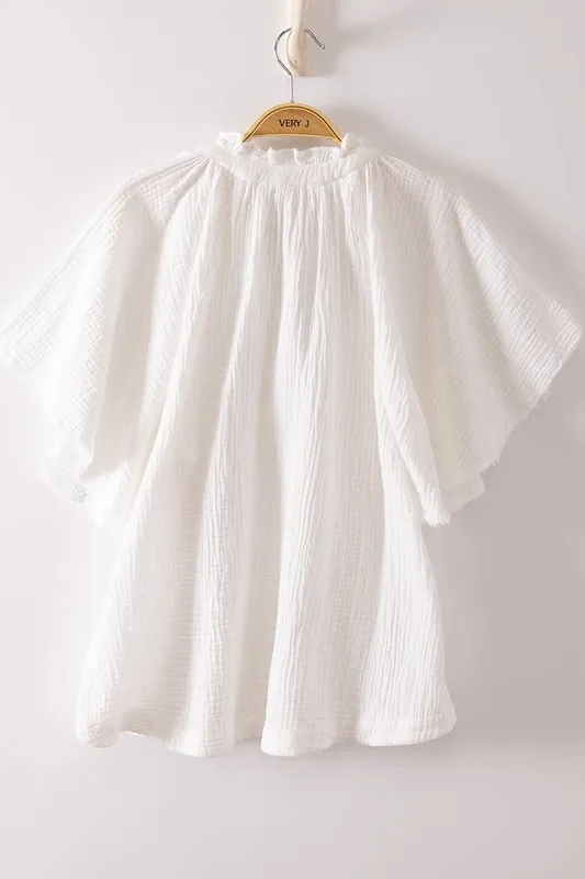 Mineral-Washed Gauze Blouse
