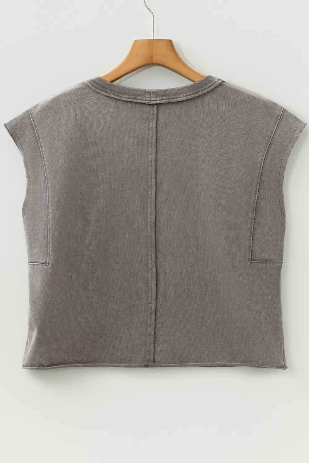 Medium Grey Mineral Wash Boxy Tank Top