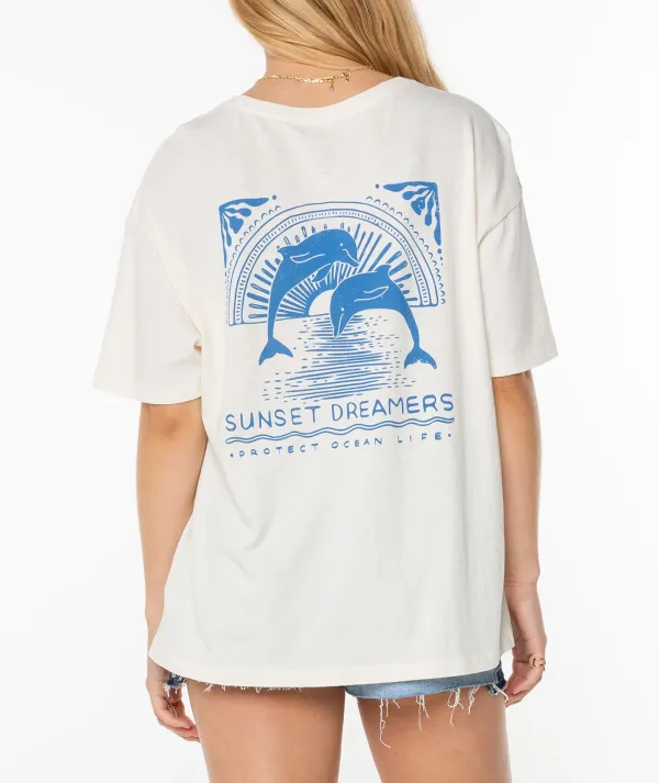 Dolphin Print Women's Casual T-Shirt