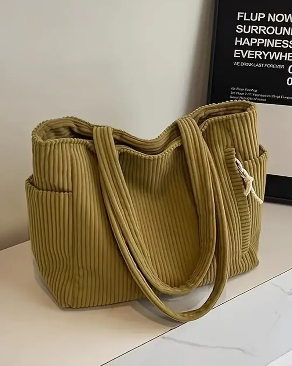 Soft Corduroy Tote Bag