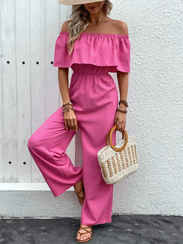 Wide Leg One Shoulder Clean Trousers Pants
