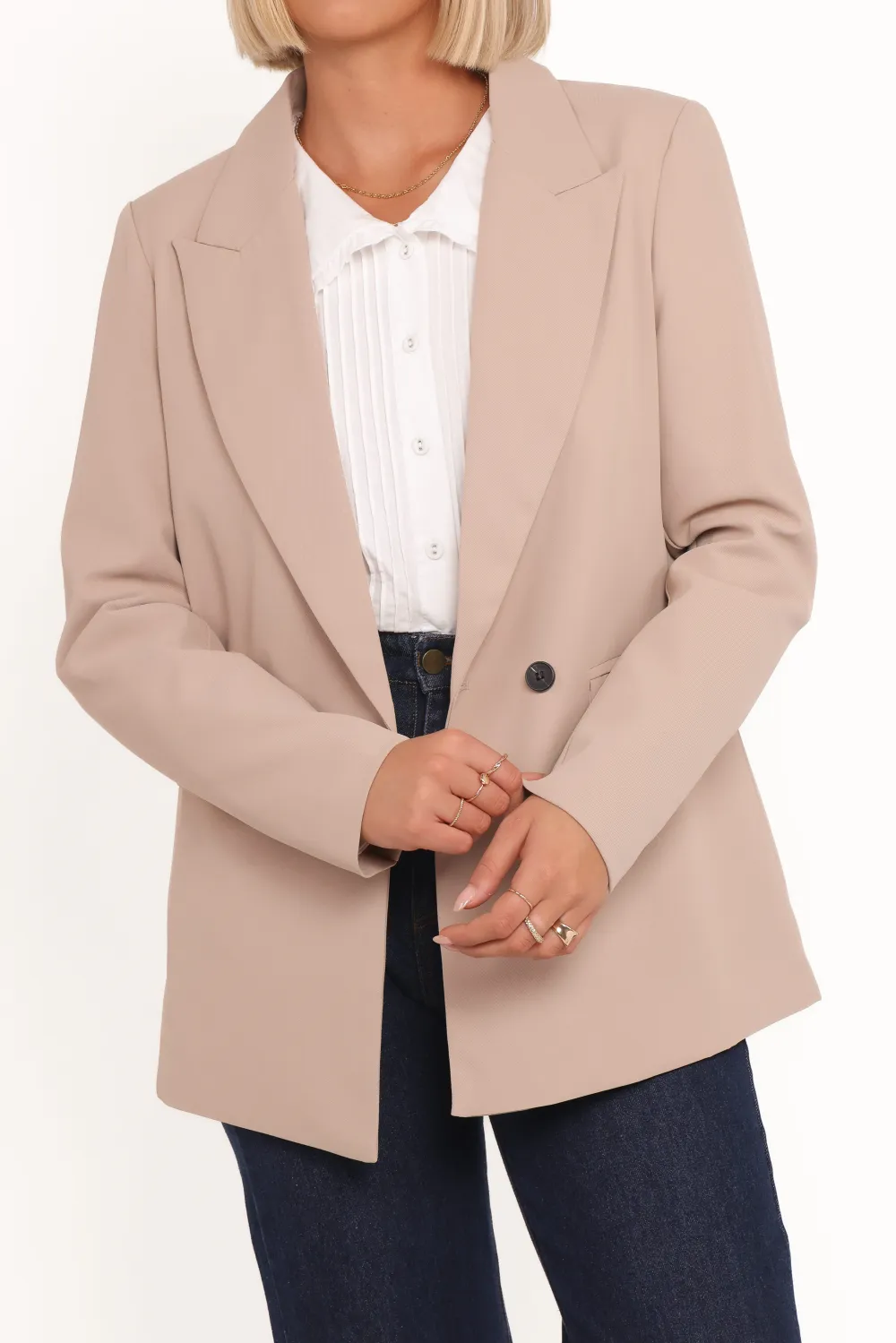 Contemporary Notched Collar Blazer